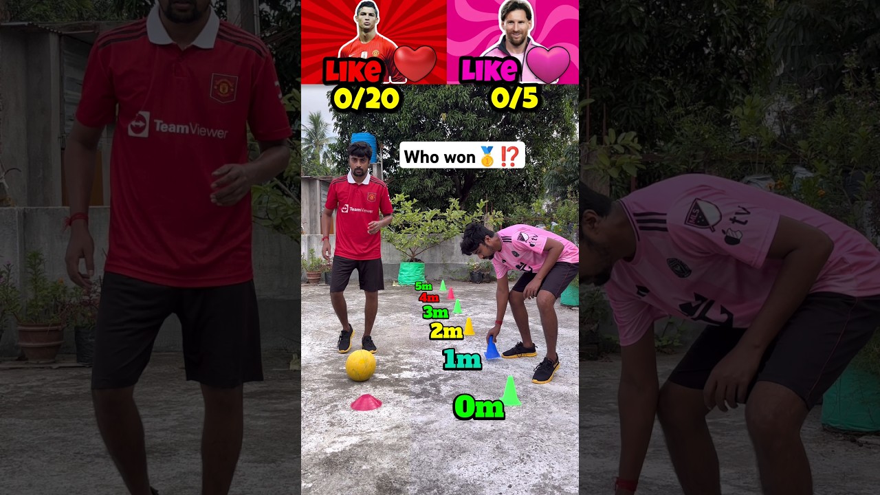 Ronaldo Red heart ♥️ vs Messi Pink Heart 🩷 Who won?🥇#shorts #cr7 #ronaldo