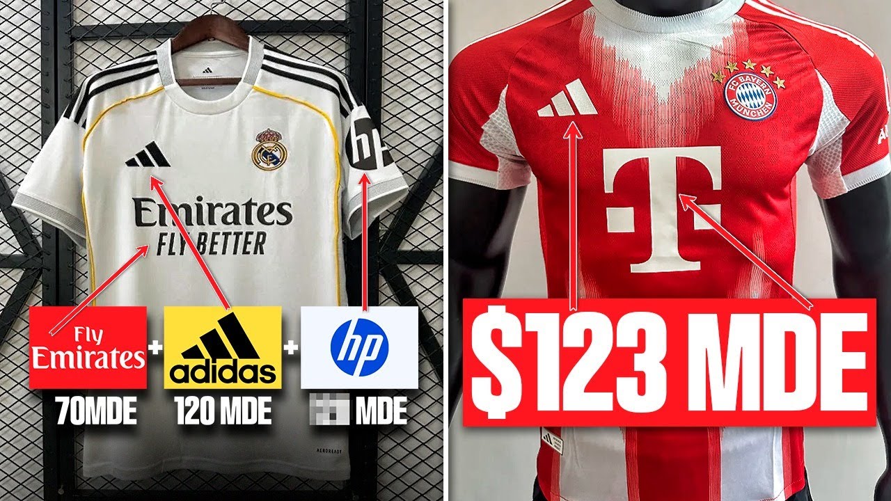 Las 9 Camisetas de fútbol que más Dinero Cobran por Patrocinios en el Mundo en la Temporada 25-26🔥🤑💸