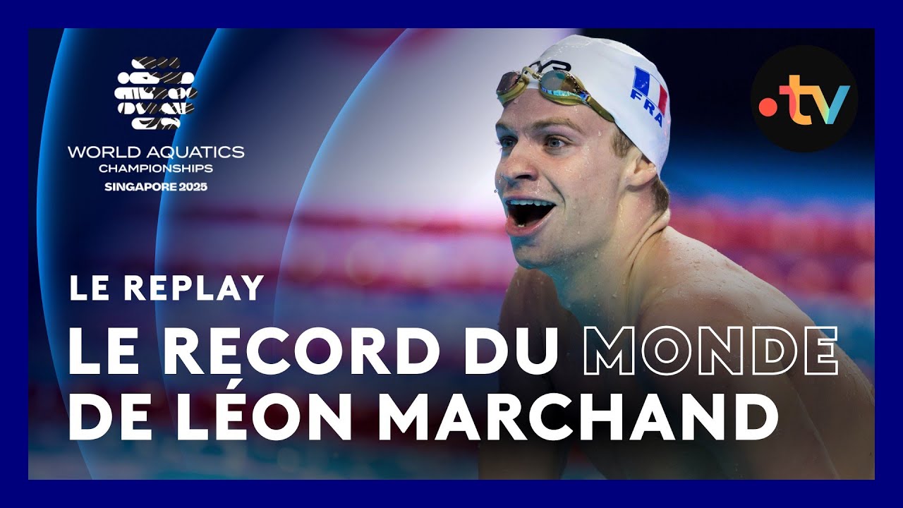 Mondiaux de natation : Léon Marchand EXPLOSE le record du monde du 200m 4 nages