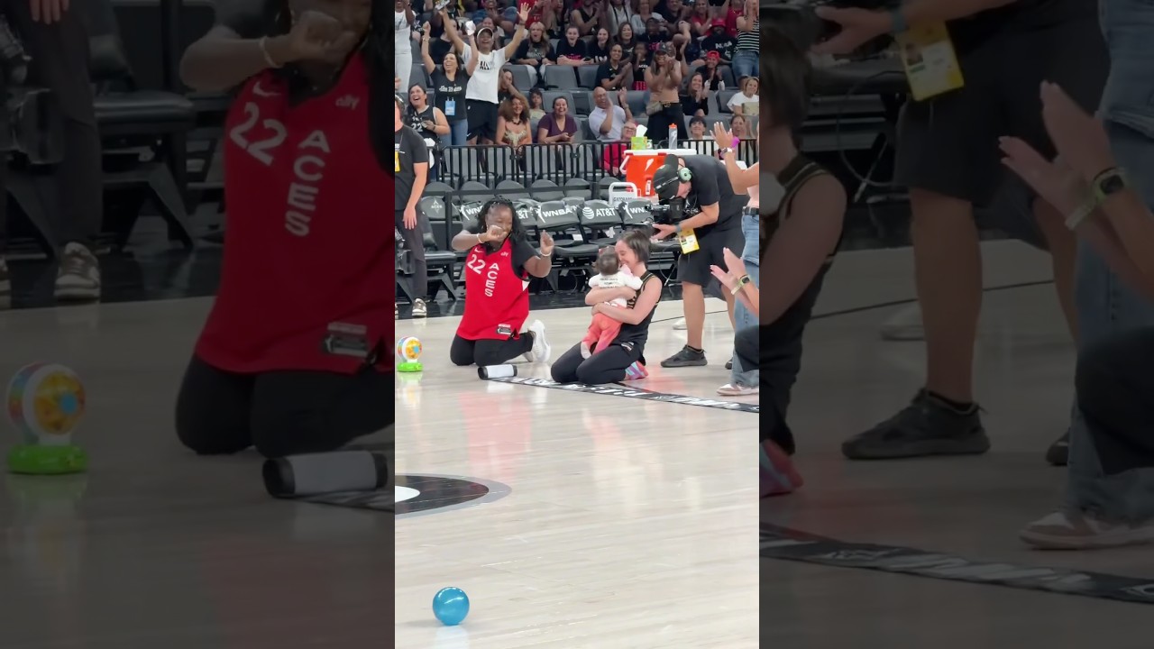 This baby took her 1st steps during the WNBA halftime break and it’s the cutest thing ever 🤩