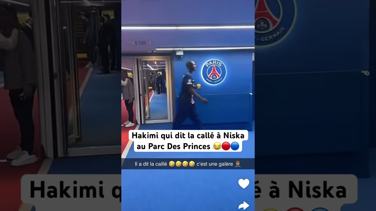 Hakimi qui dit la callé à Niska au Parc Des Princes 😂🔴🔵