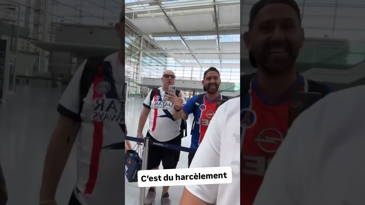 Nos Ultras croisent momo à l’aéroport de Munich 😅 #psg #mohamedhenni #liguedeschampions #ligue1